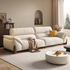 Modern green and white sofa with soft tech fabric, perfect for a cozy living room