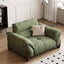 Modern green and white sofa with soft tech fabric, perfect for a cozy living room