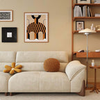 Modern green and white sofa with soft tech fabric, perfect for a cozy living room