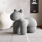 Gray kids' stool with pony design, creative latex single sofa chair for children main product image