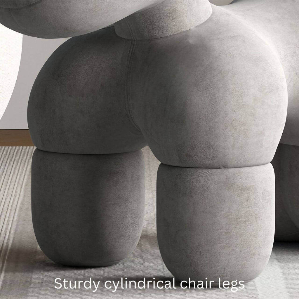 Gray kids' stool with pony design, creative latex single sofa chair for children