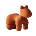 Gray kids' stool with pony design, creative latex single sofa chair for children