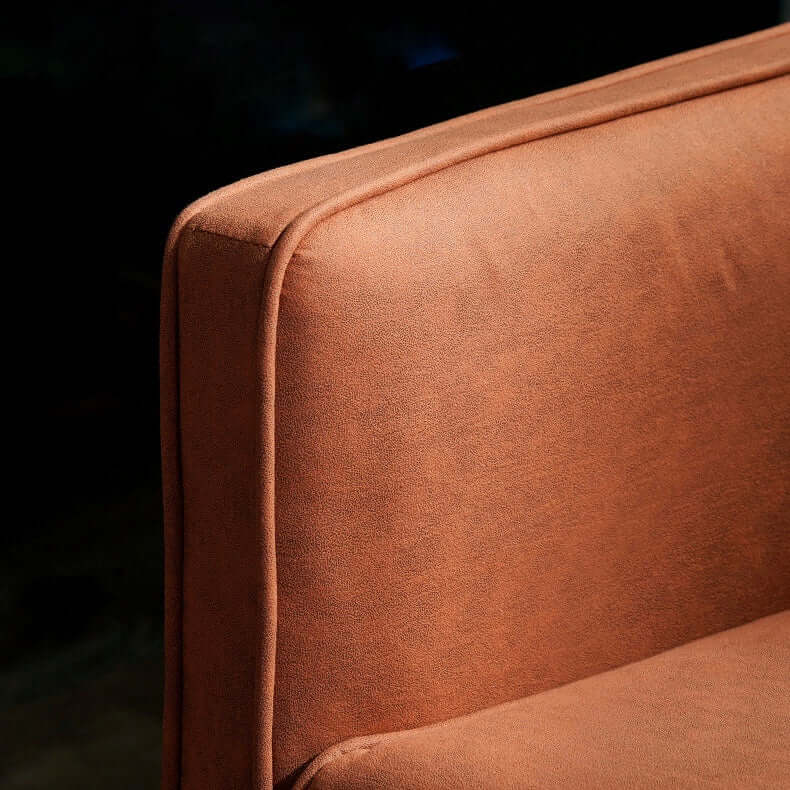 Stylish Orange Leathaire Fabric Upholstered Sofa 3Seater with Square Arm