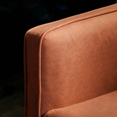 Stylish Orange Leathaire Fabric Upholstered Sofa 3Seater with Square Arm