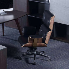 Height adjustable upholstered swivel chair for modern home office with comfortable seating