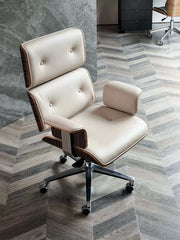 Modern upholstered swivel chair with adjustable height for comfortable home office seating