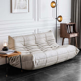 Black/Pink/Brown/Gray/White Leather Floor Lounge Accent Chair in Caterpillar Shape