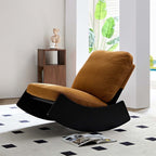 Yellow corduroy caterpillar lounge chair with soft cushion, single sofa rocker for comfortable seating main product image