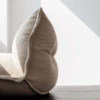 White alpaca boucle caterpillar single sofa lounge chair with floor-standing design