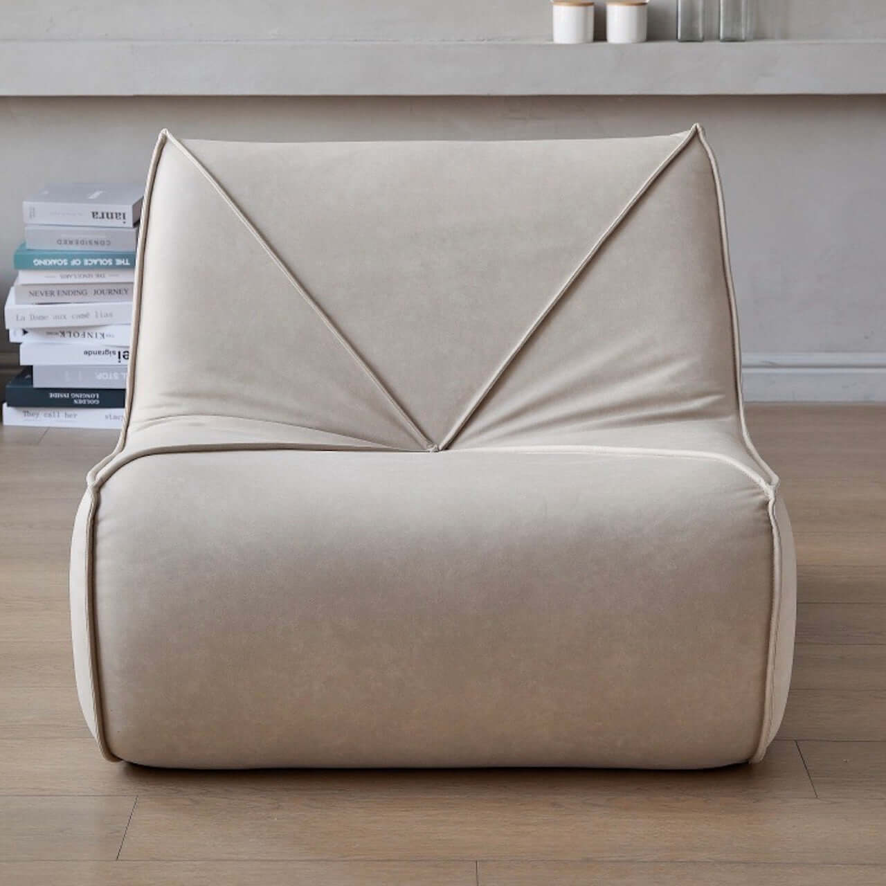 Modern white ultrafine leather Caterpillar lounge chair with scratch-resistant finish Main image