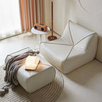 Modern white ultrafine leather Caterpillar lounge chair with scratch-resistant finish main product image