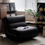 Black synthetic fiber rocking lounge chair with caterpillar design, single sofa seat main product image
