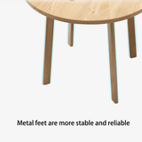 40" Round Wooden Small Nesting Dining Table Set for 4 Gray Upholstered Chairs