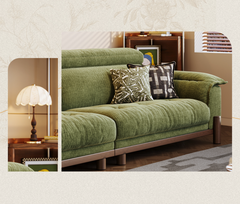 Cocochairs Green Chenille Big Comfy Couch – Luxurious Adjustable Headrest & Water-Resistant Fabric