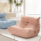 Kids' suede furry caterpillar lounge chair and single Togo sofa available in multiple colors main product image