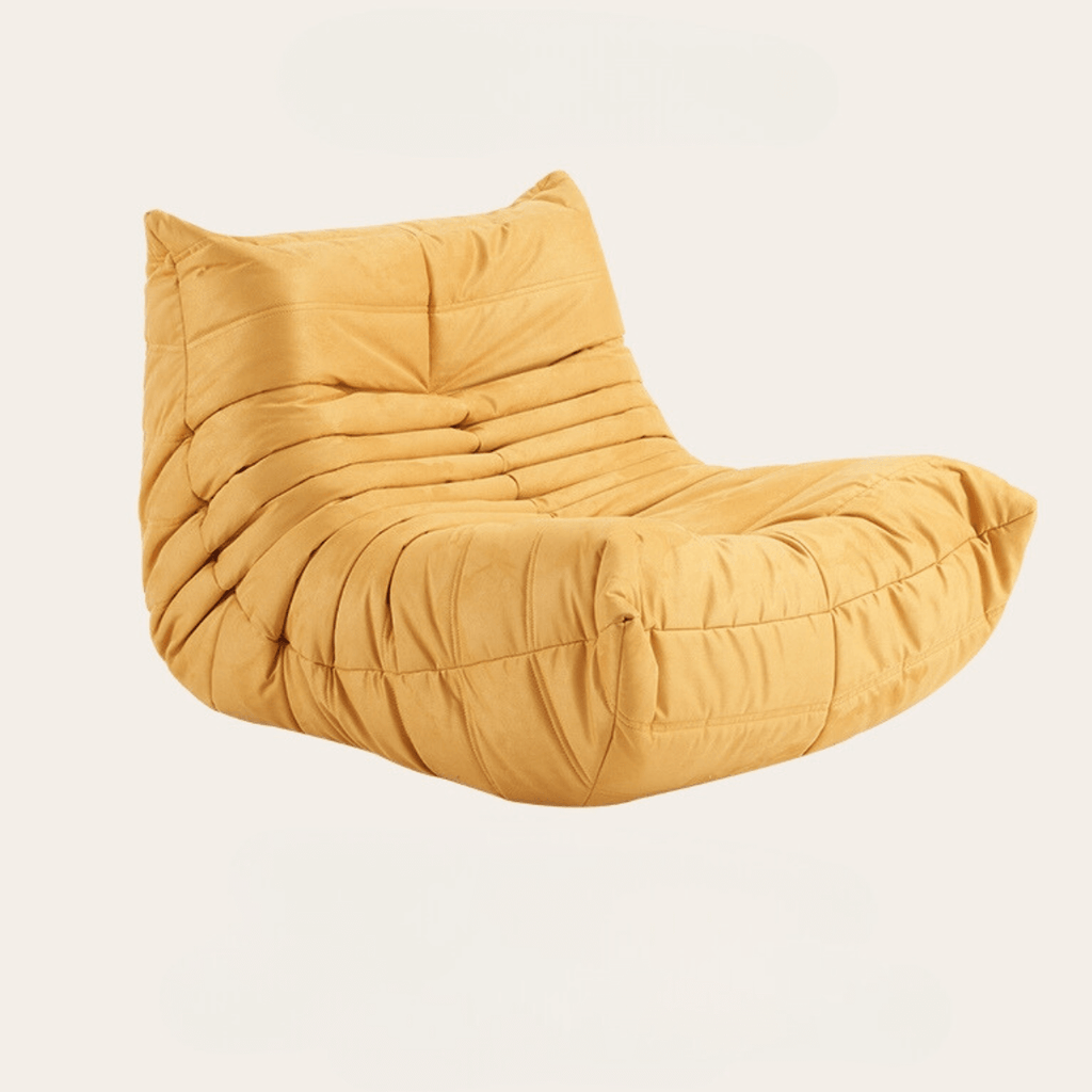 Kids' suede furry caterpillar lounge chair and single Togo sofa available in multiple colors