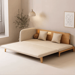 Convertible Sleeper Sofa with Wood Frame & USB Charging for Comfortable Living