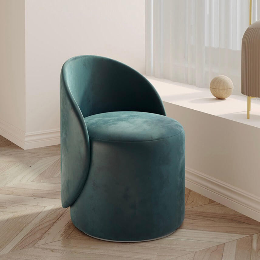 Green Vanity Stool Swivel Velvet Chair