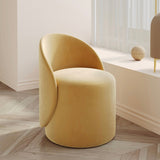 Yellow Vanity Stool Swivel Velvet Chair