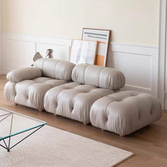 Sofá de 3 plazas de terciopelo con chaise orientable a izquierda o derecha