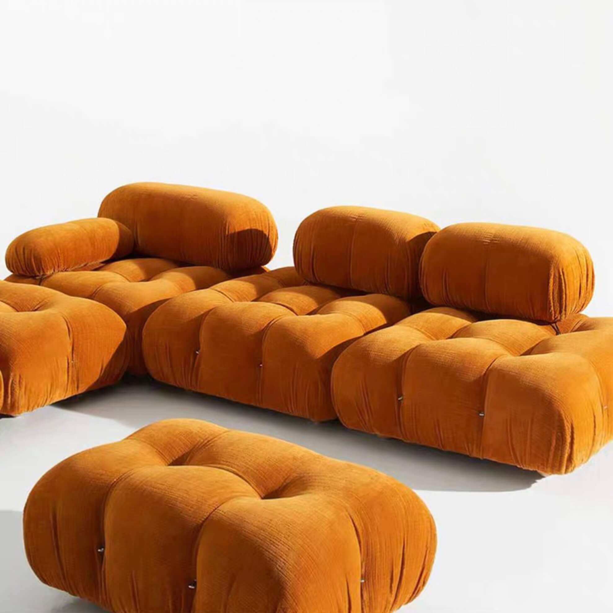 Velvet 3-seater sofa with left or right hand facing chaise, perfect for stylish living rooms