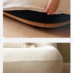 2 seater Nordic white boucle sofa with sherpa upholstery, perfect for a cozy living room