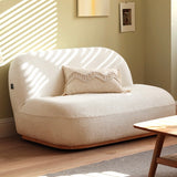 2 Seater Nordic White Sherpa Upholstered Boucle Double Sofa for Living Room