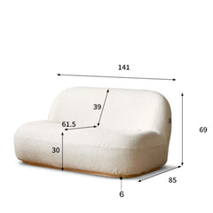 Nordic White Sherpa Upholstered 2 Seater Sofa