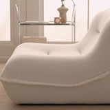 Nordic White Boucle Sherpa Accent Chair Lazy Sofa Dumpling with Ottoman