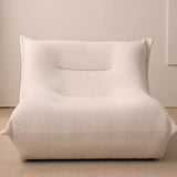 Nordic White Boucle Sherpa Accent Chair Lazy Sofa Dumpling with Ottoman