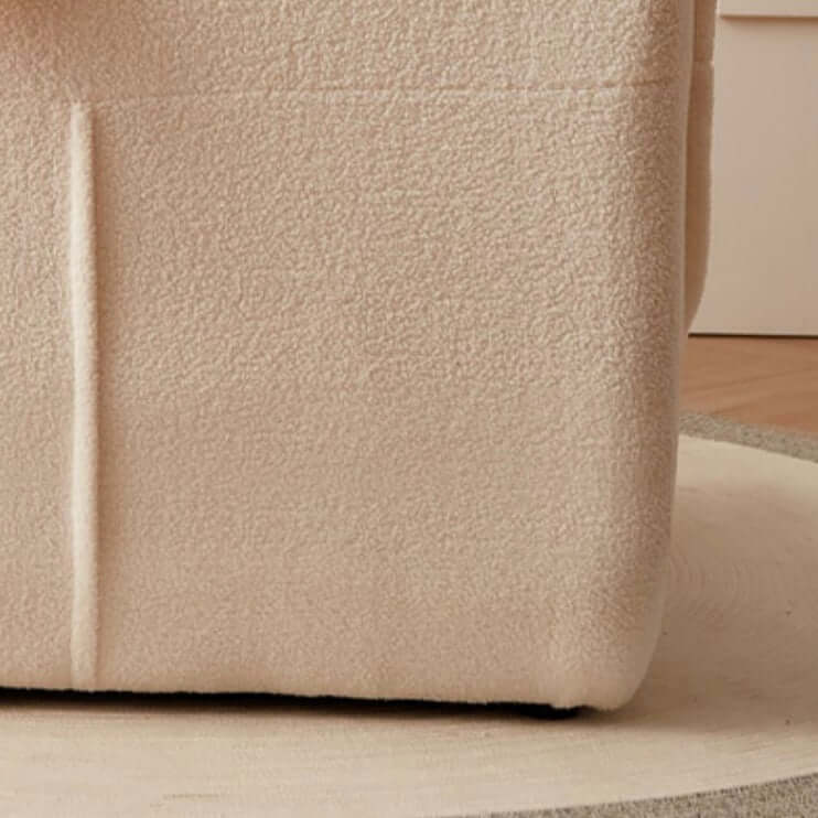 Nordic white boucle sherpa accent chair with ottoman, cozy and stylish lazy togo sofa dumpling