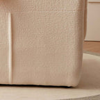 Nordic white boucle sherpa accent chair with ottoman, cozy and stylish lazy togo sofa dumpling