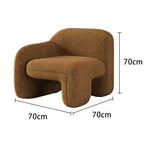White and brown boucle sherpa accent chair with shaggy texture, perfect for living room seating