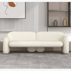 White and brown boucle sherpa accent chair with shaggy texture, perfect for living room seating