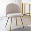 White Nordic vanity stool with elegant gold-tone metal legs for stylish seating main product image