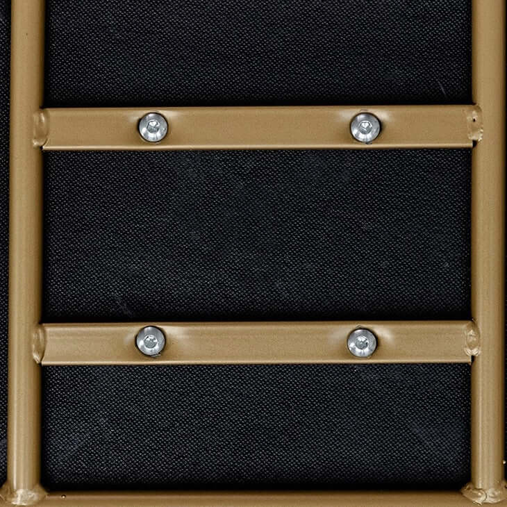 White Nordic vanity stool with elegant gold-tone metal legs for stylish seating