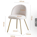 White Nordic vanity stool with elegant gold-tone metal legs for stylish seating