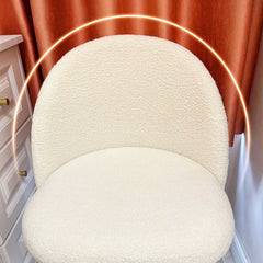 Versatile Nordic White Vanity Stool With Gold-tone Metal Legs for Modern Interior Design