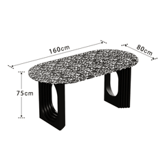 Sophisticated Minimalist Terrazzo Dining Table and Chair Ensemble for Family Gatherings
