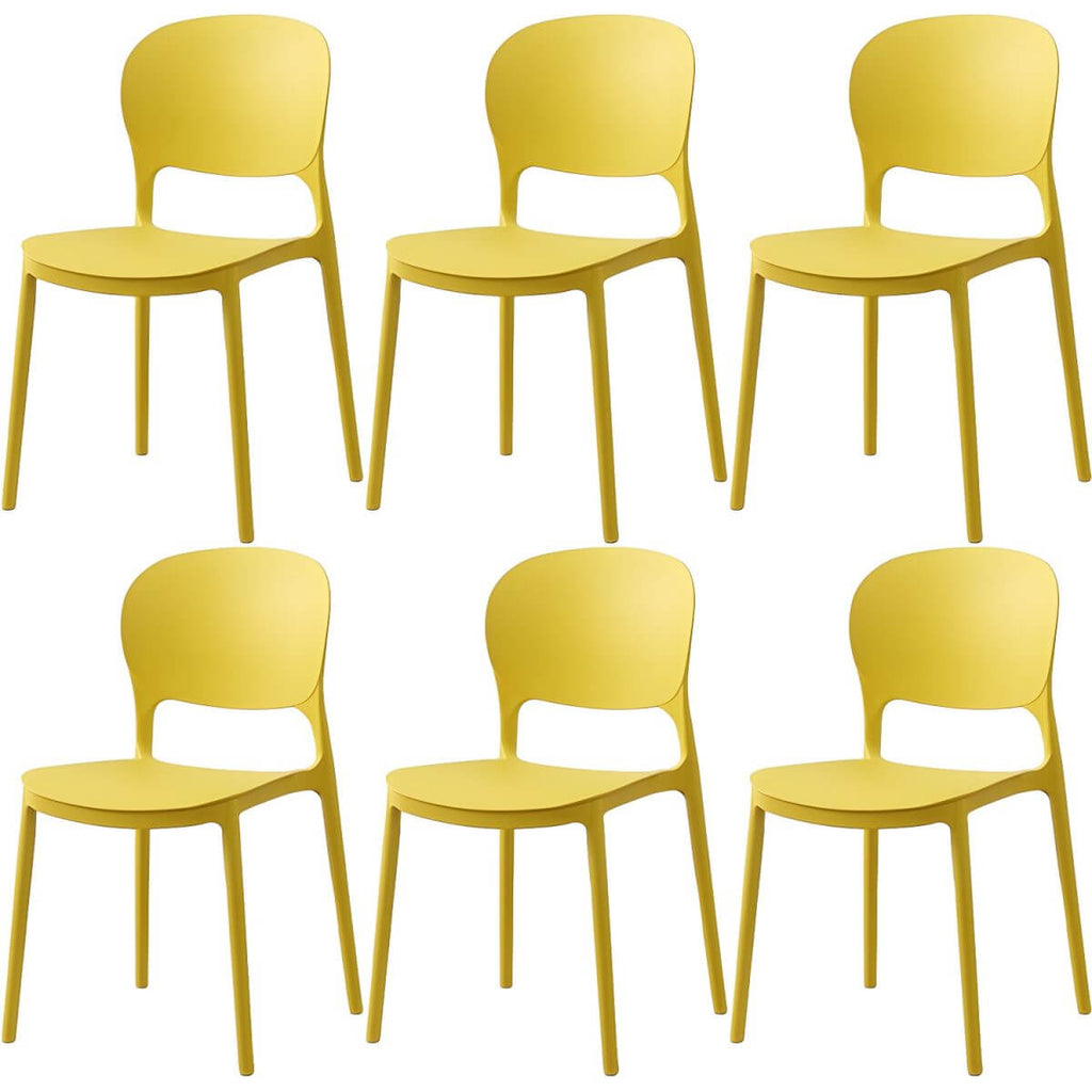 Scandinavian style stackable plastic and acrylic dining side chair for kitchen and dining