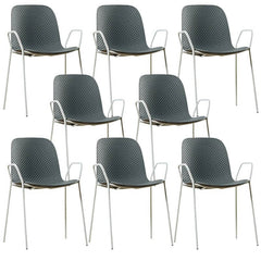Scandinavian Stackable Plastic & Acrylic Kitchen & Dining Chair with Metal Legs Dining Chairs