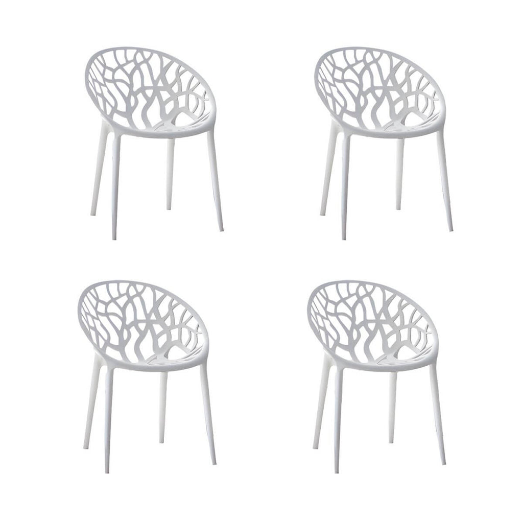 Scandinavian style sloped arm chair made of plastic and acrylic, ideal for kitchen and dining areas