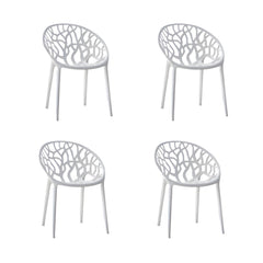 Scandinavian Style Plastic & Acrylic Sloped Arm Chair for Kitchen & Dining Dining Chairs