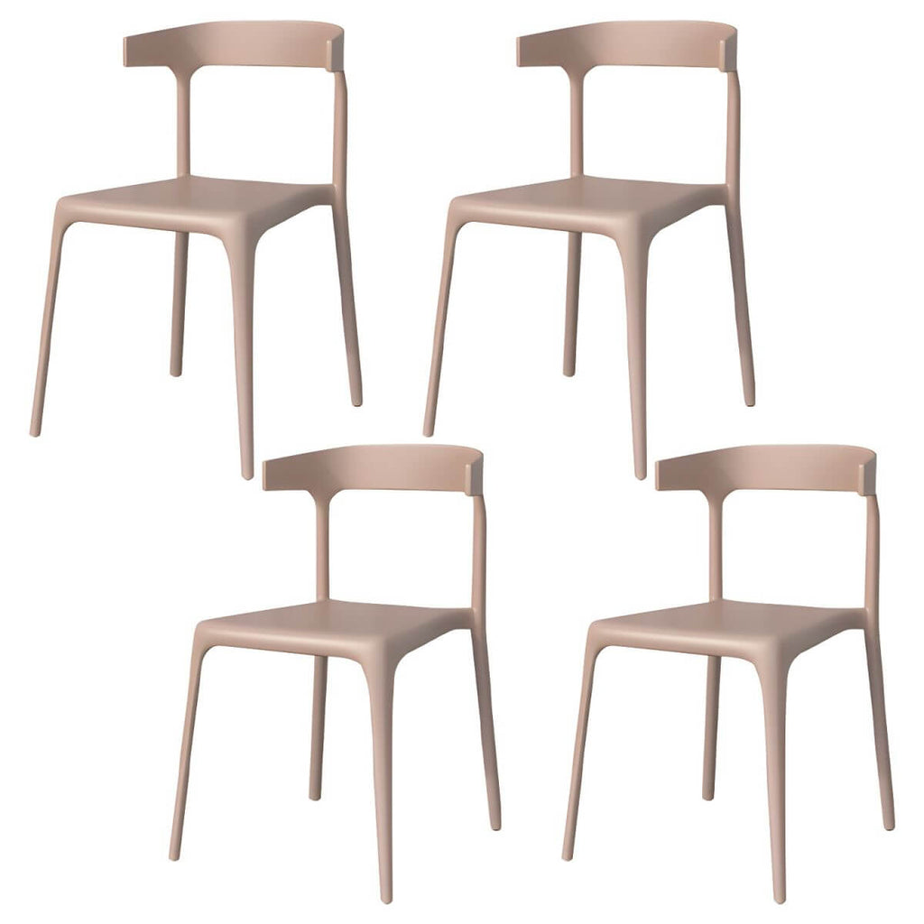 Stackable Nordic acrylic dining chair with backrest and acrylic legs