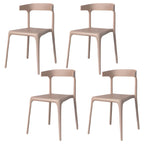 Stackable Nordic acrylic dining chair with backrest and acrylic legs