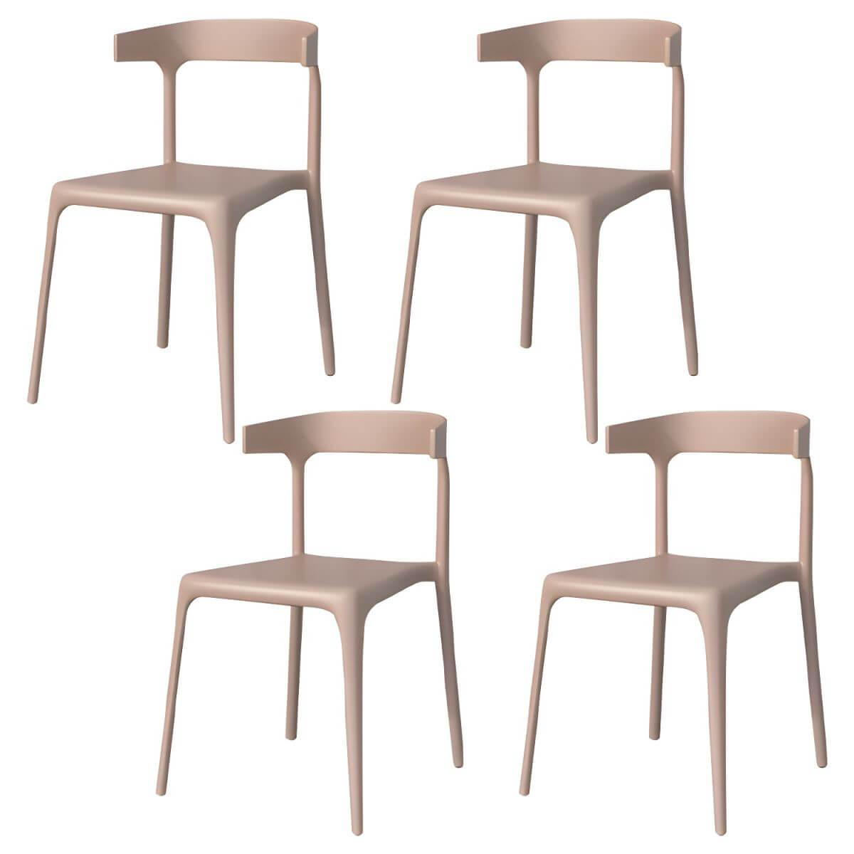Stackable Nordic acrylic dining chair with backrest and acrylic legs