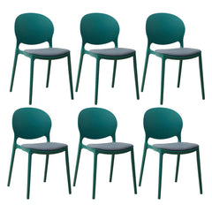 Scandinavian Plastic Dining Chair Open Back Side Chair with 4 Legs for Home Use Dining Chairs