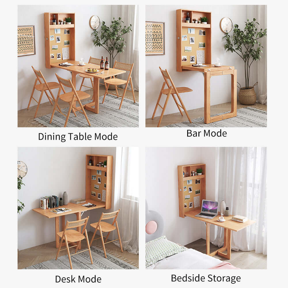 Wall-mounted folding dining table designed for space-saving and small areas