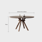High-End Rotating Round Dining Table in Stylish Gray and Warm Wood Finish