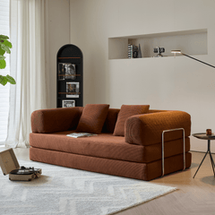 78.7'' Compress Upholstered Convertible Sofa Bed with Corduroy Fabric